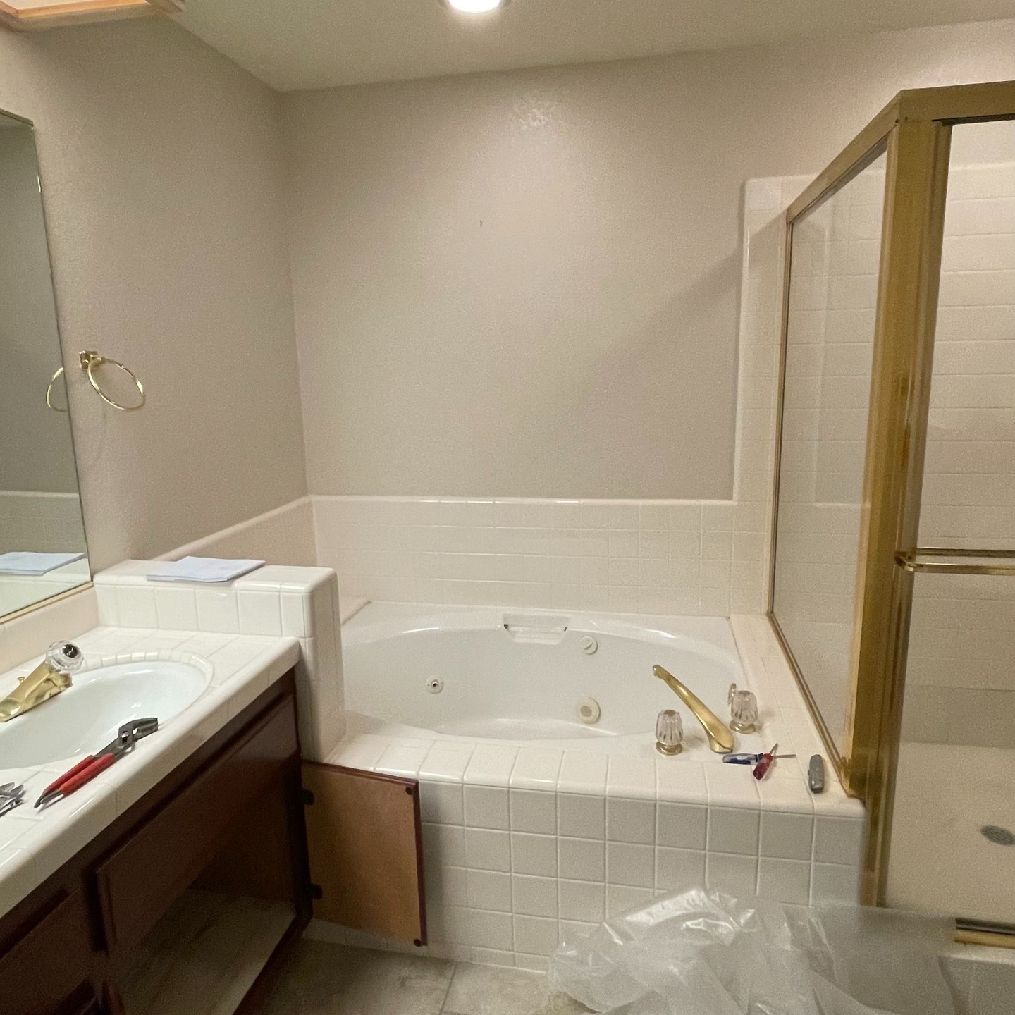 Initial walkthrough of the space before work begins